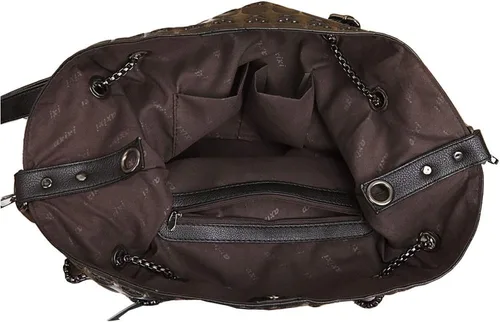 Vista 4 de Chikencall Bolso de hombro de piel sintética con estampado de calavera para mujer, estilo punk, 2 juegos, Negro