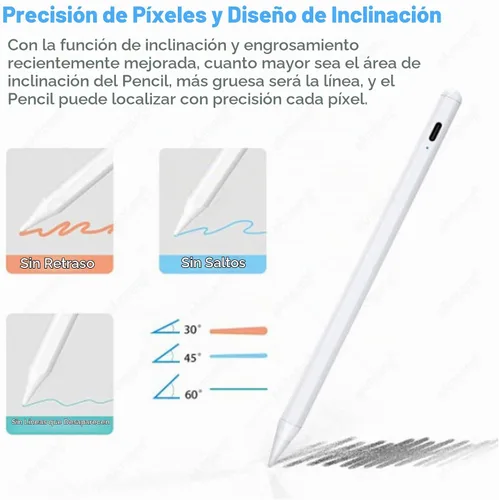 Vista 4 de Lápiz óptico para iPad con sensibilidad a la inclinación y rechazo de palma, lápiz activo compatible con Apple iPad Pro de 11/12.9 pulgadas, iPad