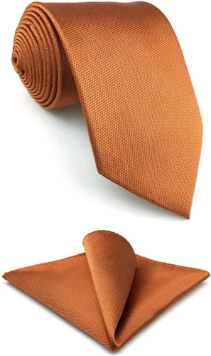 Vista 74 de S&W SHLAX&WING Conjunto de corbata de color sólido y pañuelo de bolsillo para hombre