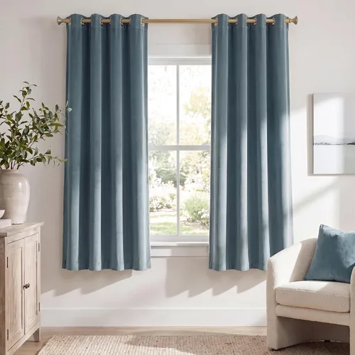 Vista 57 de StangH Cortinas de terciopelo gris de 84 pulgadas para oscurecer la habitación, con aislamiento térmico, cortinas gruesas y pesadas para sala