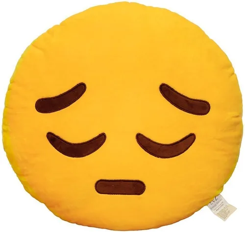 Vista 8 de Emoji Cara de Alienígena Cojín de Emoticón Relleno de Felpa Suave Almohada, Certificado Oficial, EvZ 31cm Gris