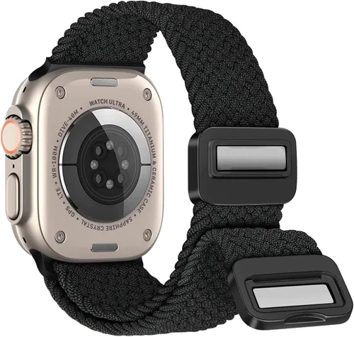Vista 3 de MroTech Sport Solo Loop, compatible con correas de Apple Watch de 1.61, 1.57, 1.496 pulgadas, para mujeres y hombres, correa trenzada de nailon
