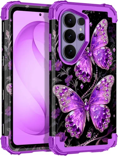 Vista 16 de LONTECT Funda para Galaxy S26 5G a prueba de golpes, 3 en 1, resistente y resistente, policarbonato duro+híbrida suave resistente de alto impacto