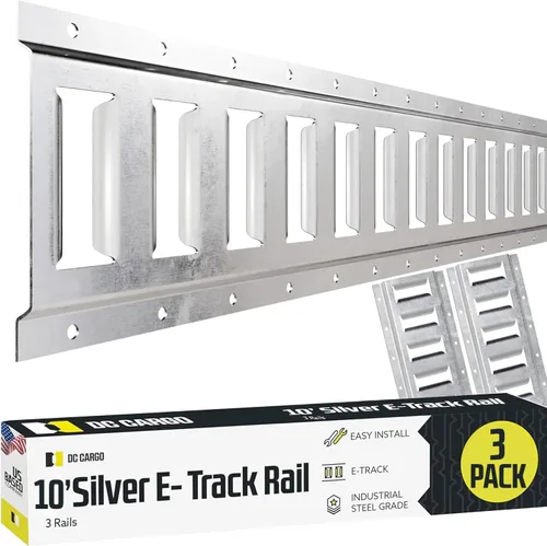 Vista 20 de DC Cargo Mall Kit de rieles de amarre E Track de 2 pies (paquete de 4) para garajes, furgonetas, remolques, amarres de motocicleta, montajes de ATV