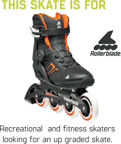 Vista 5 de Rollerblade Macroblade 90 BOA - Patín en línea para hombre, color negro y naranja