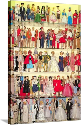 Vista 14 de ART Impresión artística de pared Barbie Doll Collection, retro sobre marco negro, 17 x 23 pulgadas
