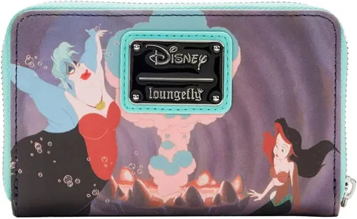 Vista 4 de Loungefly Disney The Little Mermaid Princess Scenes Series - Cartera con cremallera alrededor de la sirenita, talla única