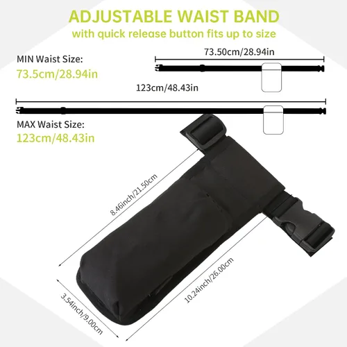 Vista 5 de Funda de aceite de masaje, cinturón de cintura, soporte ajustable para botellas para terapeutas de masaje, práctica bolsa de almacenamiento
