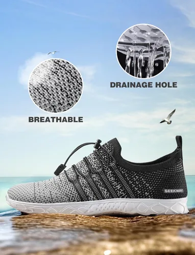 Vista 3 de SEEKWAY Zapatos de agua para hombre y mujer, secado rápido, zapatos acuáticos descalzos, playa, caminar, kayak, canotaje, deportes acuáticos SP006