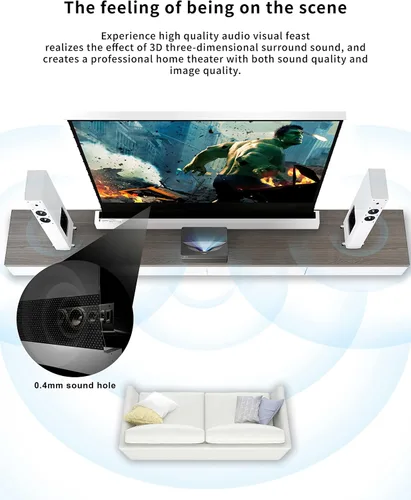 Vista 5 de VIVIDSTORM Soporte de pantalla de proyección S PRO P de 92 pulgadas, pantalla de proyector láser 4K UHD con sonido transparente perforado compatible