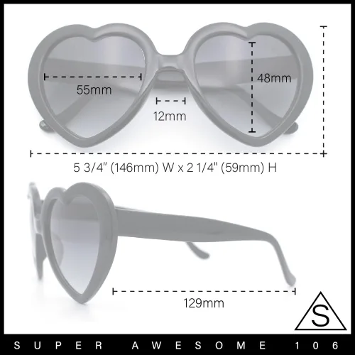 Vista 4 de Gafas de sol Rusta Rainbow Mirror Lens Plastic Frame Heart Shape para mujer