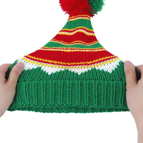 Vista 18 de American Trends Gorro de Papá Noel, gorro de Navidad cálido para invierno, gorro holgado de punto trenzado para adultos, mujeres y hombres, fiesta