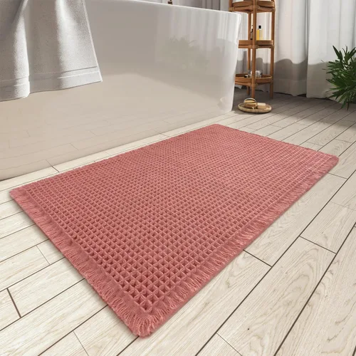 Vista 14 de AMOAMI Tapete de baño mejorado con diseño de gofre, súper absorbente, antideslizante, para suelo de baño, lavable a máquina, con borlas, tapetes
