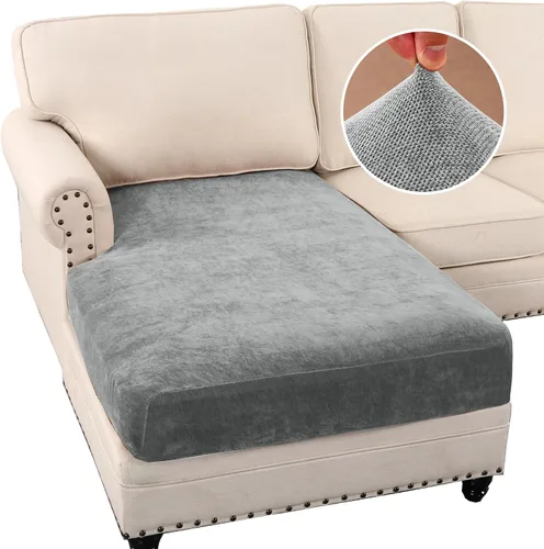 Vista 28 de H.VERSAILTEX Fundas de cojín de felpilla de colores mixtos para sofá, fundas suaves para sofá de 3 plazas, fundas elásticas para sofá de mascotas