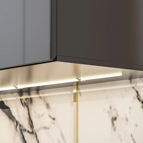 Vista 7 de Homsee Soporte de TV LED flotante para televisores de hasta 70 pulgadas, consola multimedia de madera montada en la pared con superficie brillante