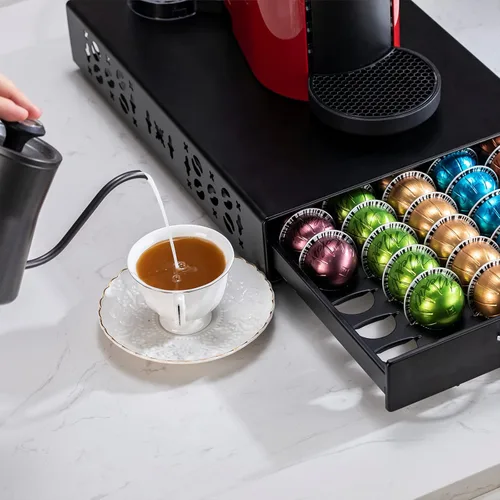 Vista 6 de Nespresso Pods Holder Vertuo - Organizador de cajones, 50 cápsulas Black2