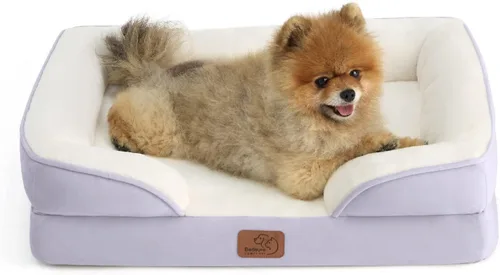Vista 116 de Bedsure - Cama para gatos de interior, sofá cama lavable para perros muy pequeños, espuma de soporte con funda extraíble y lavable, forro Gris