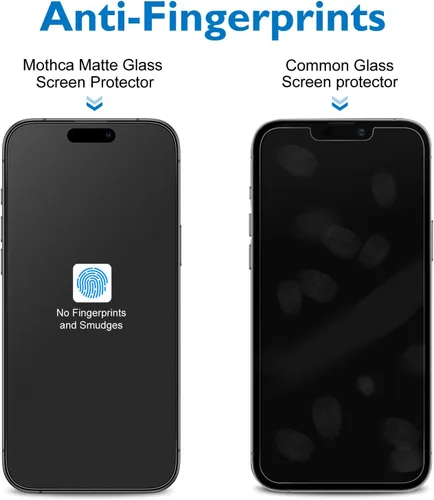 Vista 3 de Mothca Paquete de 2 protectores de pantalla de vidrio mate para iPhone 16 Pro Max [6.9 pulgadas] + 2 protectores de lente de cámara, vidrio templado