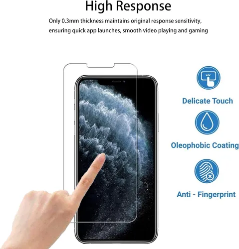 Vista 6 de Marco de fácil alineación diseñado para iPhone11 Pro/iPhone Xs/iPhone X Película protectora de pantalla de vidrio templado, paquete de 2