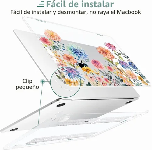 Vista 3 de TWOLSKOO Funda para MacBook Air de 15 pulgadas 2026 2025 2024 2023 lanzamiento M5 A3448 M4 A3241 M3 A3114 M2 A2941, carcasa rígida de plástico