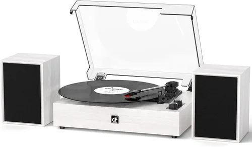 Vista 12 de Tocadiscos Bluetooth con altavoces externos con transmisión por correa Negro (Black Wood)