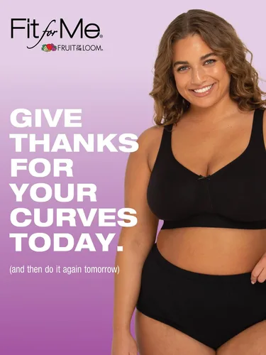 Vista 5 de Fruit of The Loom Womens Plus Size Wireless Cotton Bra