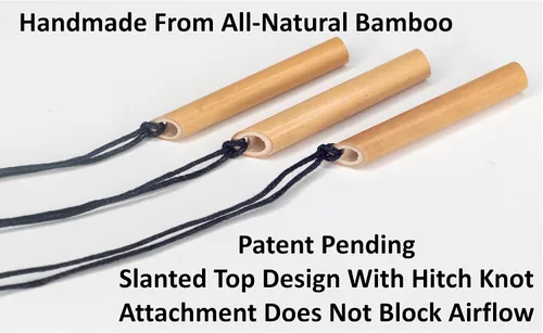 Vista 5 de Paquete de 3 collares de bambú natural de respiración consciente de Stress Straws para meditación y ansiedad, Bambú