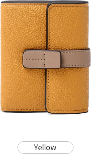 Vista 7 de AOXONEL Billetera pequeña de cuero para mujer, billetera Rfid para mujer, billetera triple plegable, compacta con ranuras para tarjetas y bolsillo