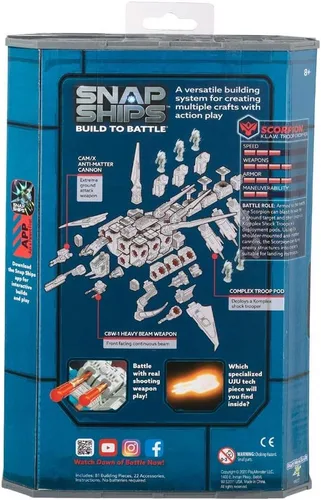 Vista 2 de Snap Ships Scorpion K.L.A.W. Troop Dropper - Juguete de construcción para construcción personalizada y juego de batalla, a partir de 8 años