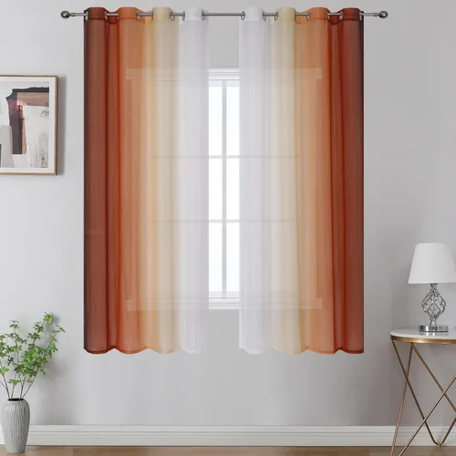 Vista 43 de Cortinas transparentes de color azul marino y negro para sala de estar, 52