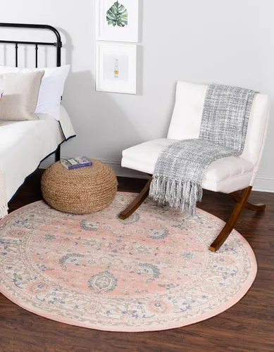Vista 12 de Unique Loom Whitney Collection - Alfombra tradicional con borde (7 pies x 7 pies octagonal, gris nube)