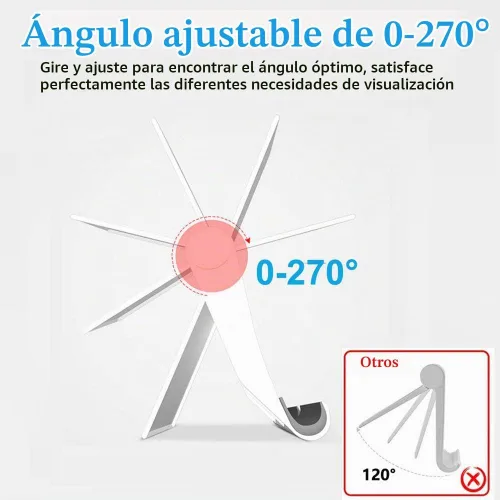 Vista 4 de VOVIGGOL Paquete de 4 soportes para teléfono celular para escritorio, soporte plegable para teléfono celular, soporte ajustable para tableta