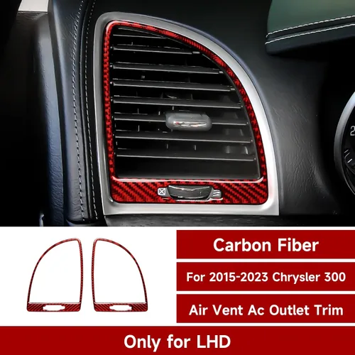 Vista 2 de Adhesivos de salida de aire A/C de coche para 2015-2023 Chrysler 300 / 300C / 300S / Limited/Touring Accesorios Adhesivos de interior de fibra