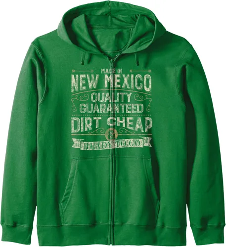 Vista 5 de Sudadera con capucha divertida hecha en Nuevo México, estilo retro vintage, Negro