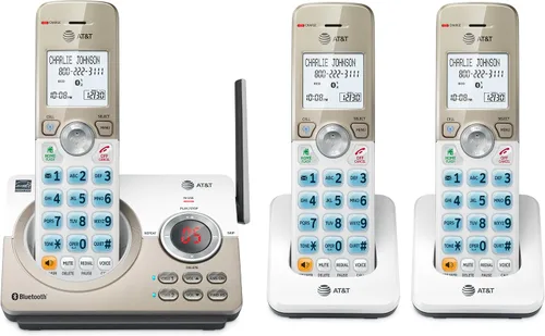 Vista 17 de AT&T Teléfono inalámbrico DECT 6.0 - Bloqueador de llamadas inteligente, Bluetooth conecta a la celda, anuncio de identificación de llamadas