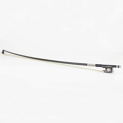 Vista 6 de ¡Nuevo modelo! Arco para violín avanzado de fibra de carbono Vingobow con diseño único con cristal (4/4, flor de lis)
