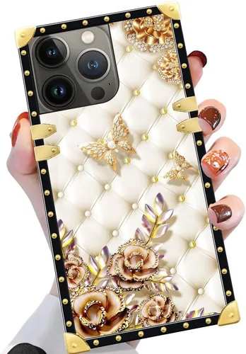 Vista 106 de Funda compatible con iPhone X/Xs, TPU suave de lujo y parte trasera de policarbonato duro para niñas y mujeres, funda protectora a prueba de golpes