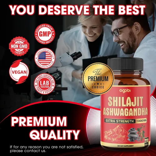 Vista 6 de agobi 210 cápsulas – Suplemento Shilajit de 600 mg con 400 mg de raíz orgánica de Ashwagandha – Shilajit puro orgánico del Himalaya para producción