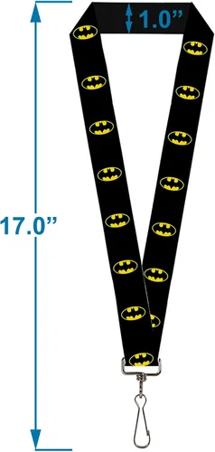 Vista 3 de Hebilla Abajo Cordón-1.0"-Batman Shield Negro/Amarillo