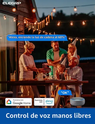 Vista 5 de ELEGRP PQR11 Enchufe inteligente para exteriores con regulador de intensidad impermeable IP66, enchufe WiFi inteligente compatible con Alexa