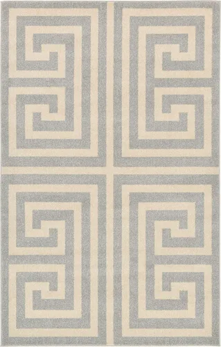 Vista 10 de Unique Loom Athens Collection - Alfombra clásica geométrica moderna con diseño de bordes, 3 pies 3 pulgadas x 5 pies 3 pulgadas, negro/beige negro