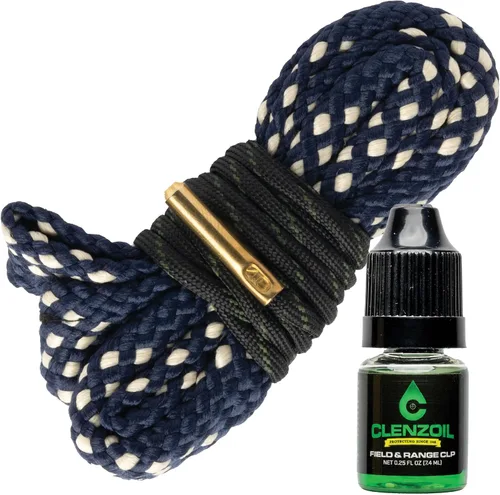 Vista 18 de Clenzoil Cobra Bore Cleaner – Pull-Through Gun Barrel Cleaning Tool – Brass Brush Embedded in Cotton Bore Rope – Reusable & Washable – Includes CLP