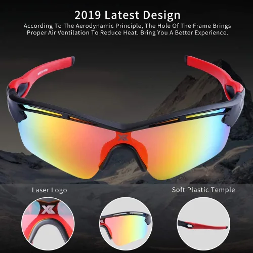 Vista 5 de XR Lentes de sol polarizados para hombres y mujeres protección UV deportes pesca conducción ciclismo TR90 marco ultraligero irrompible