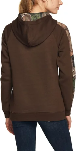 Vista 3 de CQR Sudadera con capucha de forro polar para mujer, con bolsillo frontal al aire libre, sudadera con forro polar de invierno