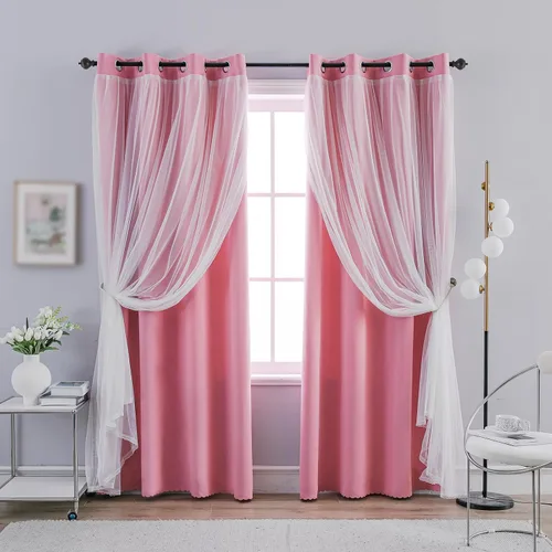 Vista 12 de Anytime Cortinas opacas y transparentes para ventana, par de paneles de cortinas lisas con ojales en la parte superior, 35 pulgadas de ancho x 63