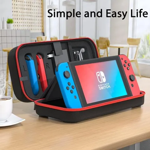 Vista 7 de Fenolical Funda de transporte para Switch compatible con Nintendo SwitchSwitch OLED, compatible con Joy-Con y adaptador de CA, bolsa rígida portátil