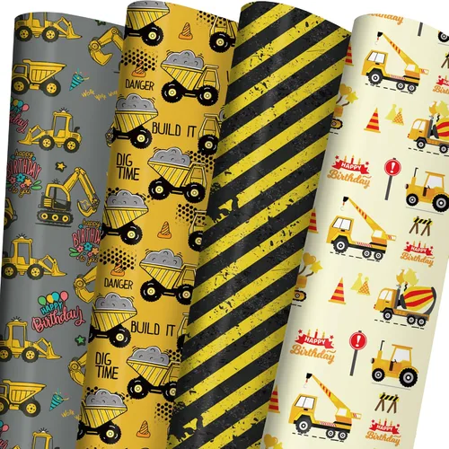 Vista 12 de ZINTBIAL Papel de regalo de Navidad para niños y adultos, papel de regalo de Navidad con cuadros rojos/negros, renos, gnomos, palabras "Ho Ho", 28 x