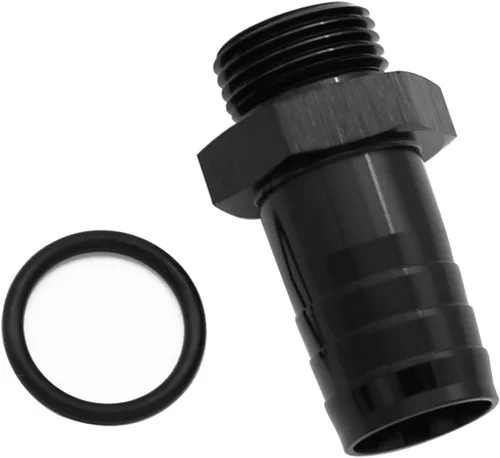 Vista 11 de Aluminio -4 AN ORB macho a 1/4 "(6.35mm) Barb Push On Manguera Adaptador Negro