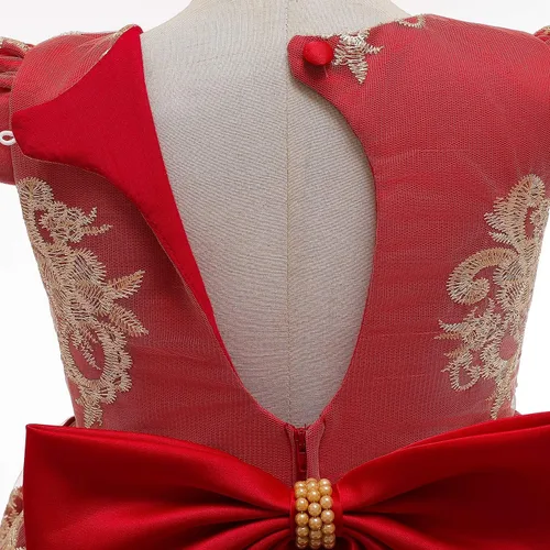 Vista 3 de HNXDYY Vestido de baile formal de princesa con encaje para niña de flores