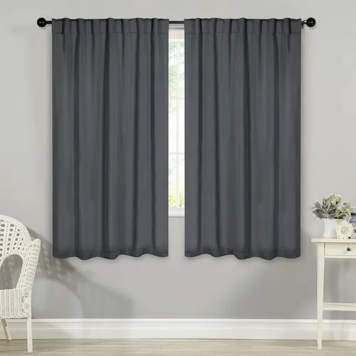 Vista 36 de BLUENILEMILLS Paneles de cortinas opacas para oscurecer la habitación con bolsillo para barra/pestañas traseras, cortinas perfectas para ventanas